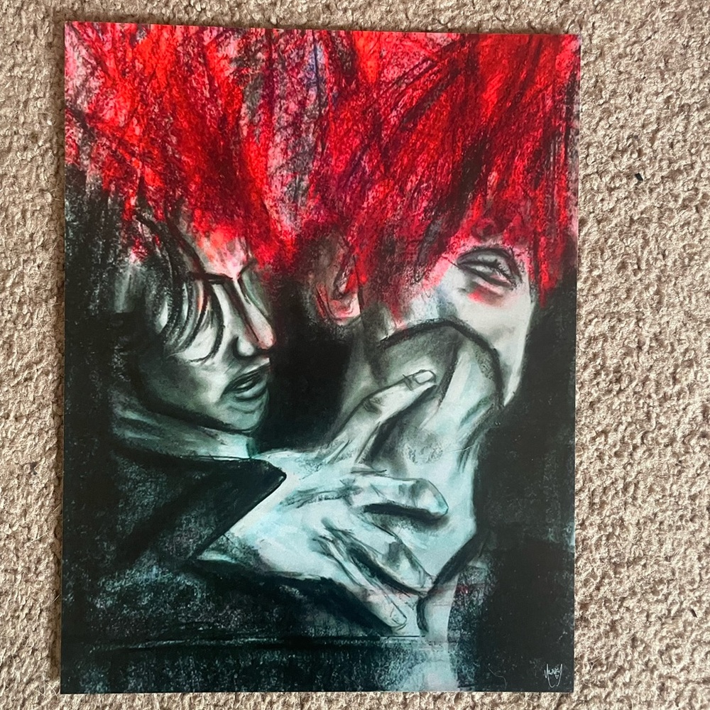 Abstract Red and Black Art Print
